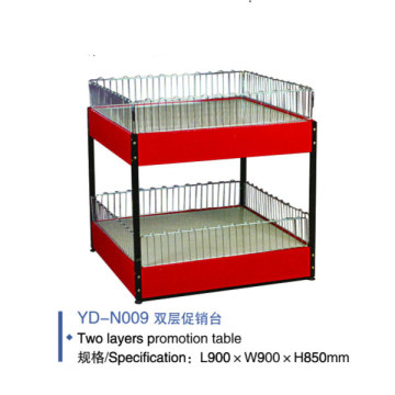 Double Layers Supermarket Metal Sales Promotional Display Stand